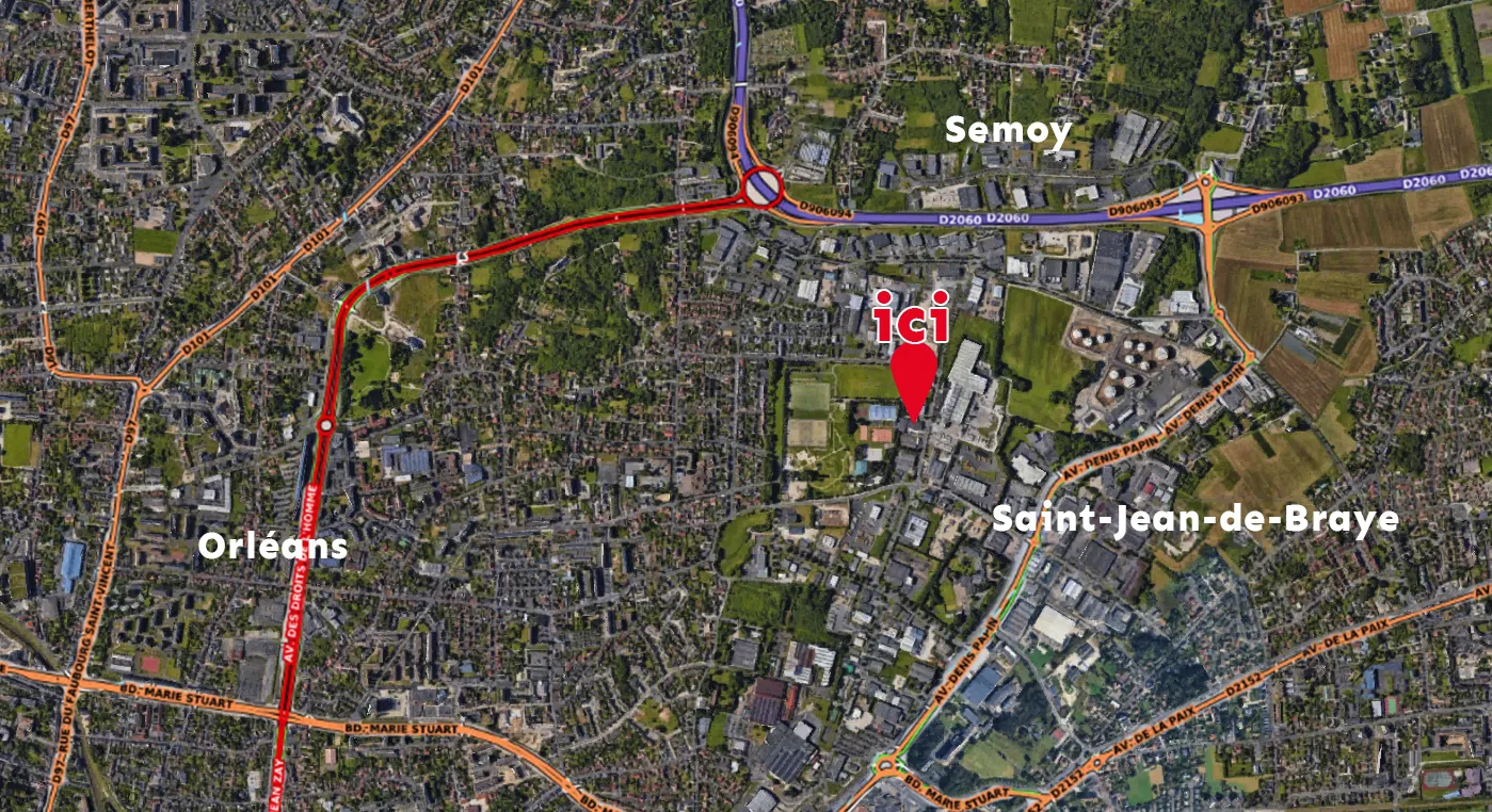 Carte Orléans métropole - Localisation parc d'activ