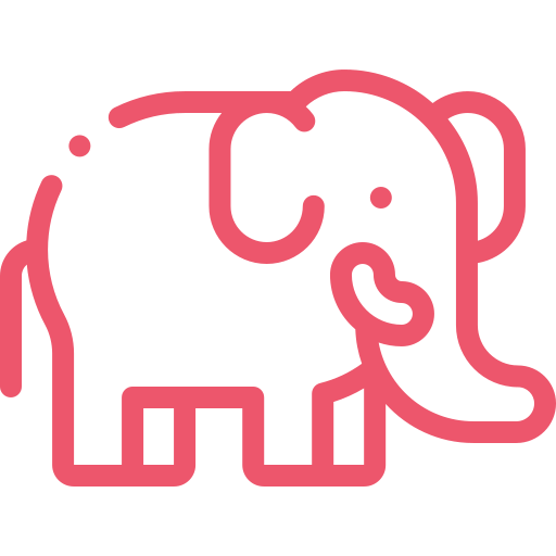 Pictogramme Elephant Rouge