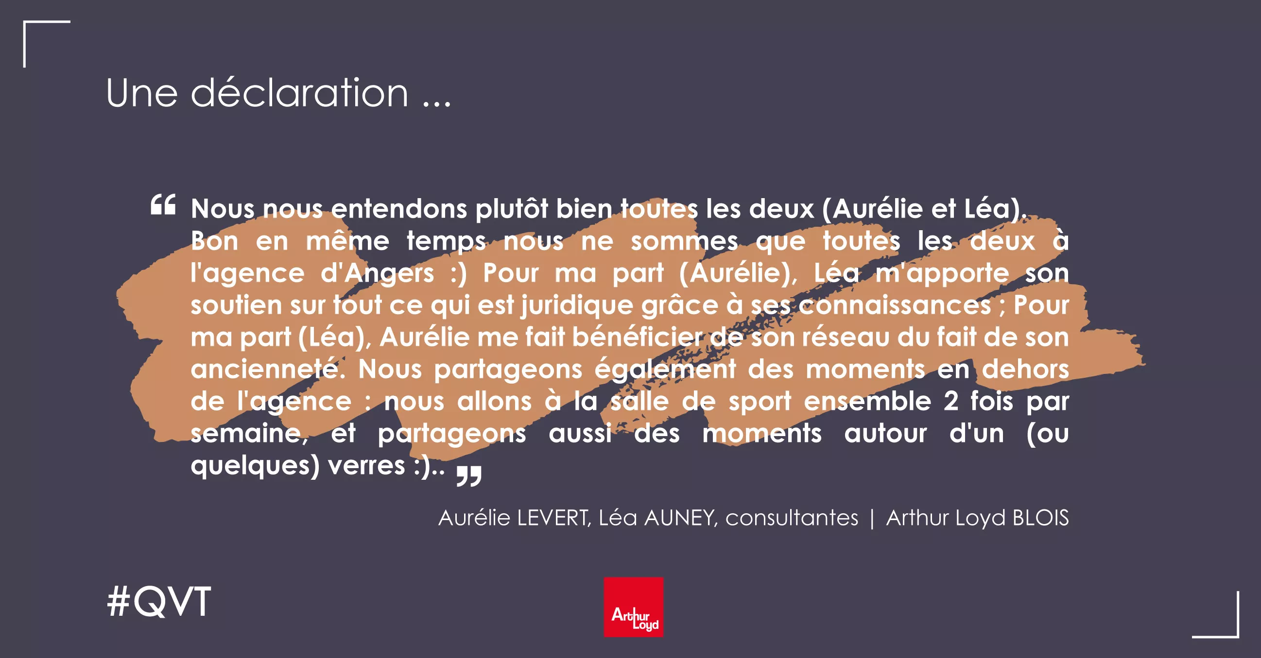 Citation QVT Aurélie Levert et Léa Auney Arthur Loyd