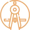 Pictogramme compas orange