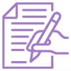pictogramme signature violet