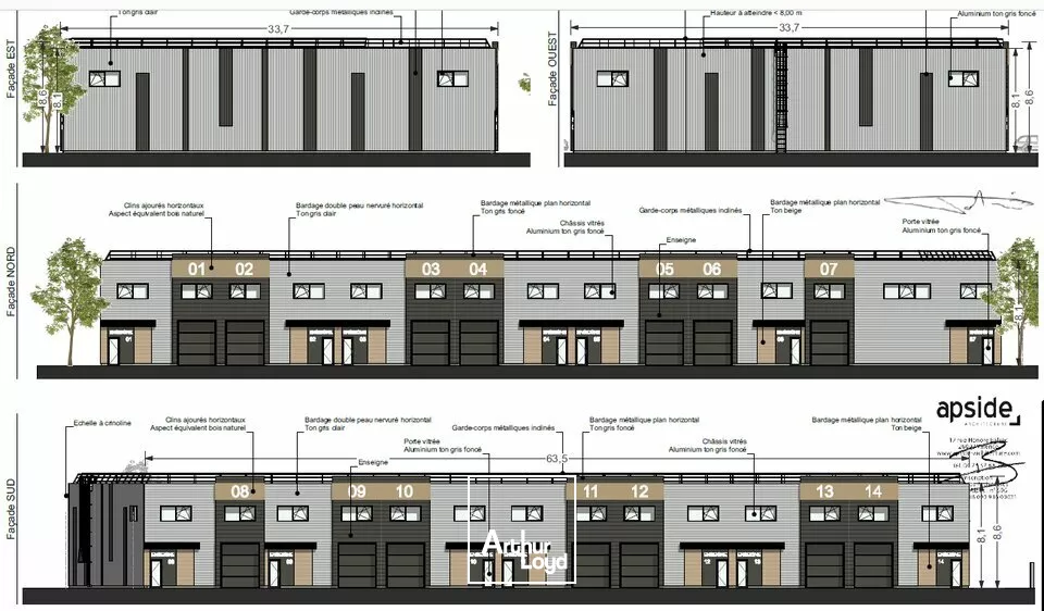 A VENDRE LOCAUX D'ACTIVITE NEUF AVEC ZONE BUREAUX ET STOCKAGE ZONE INDUSTRIELLE NORD CHATELLERAULT (86)