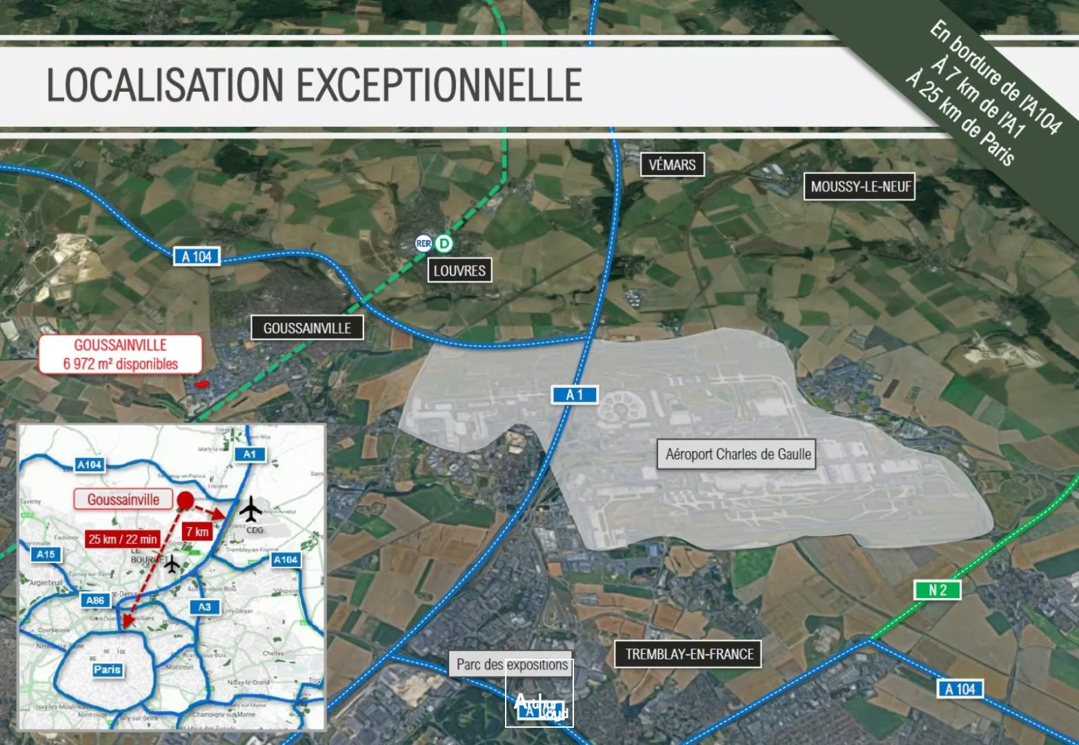 Entrepôt indépendant rénové 6 972 m² avec stockage extérieur - Goussainville, hub logistique Roissy CDG