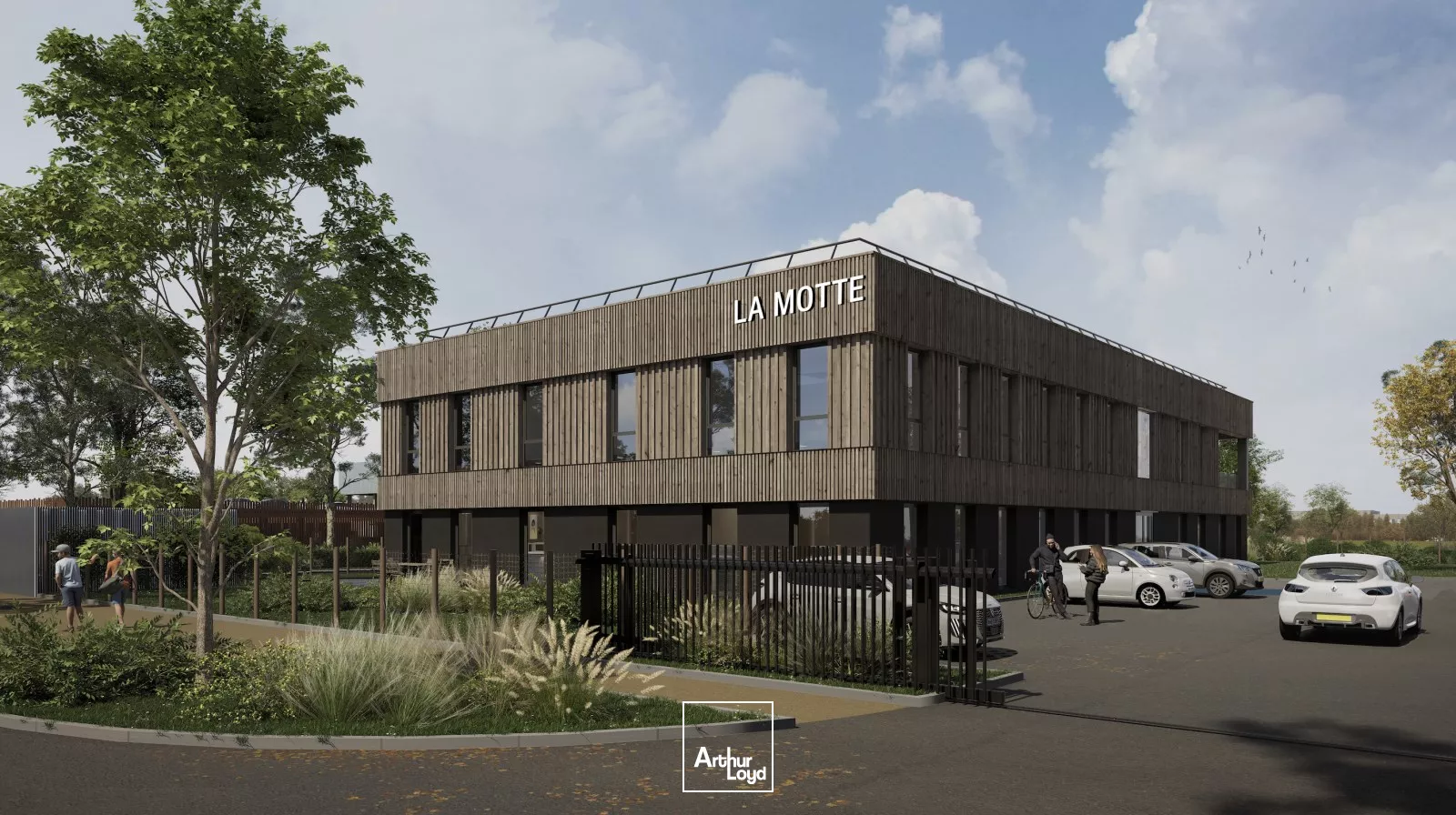 Bureaux neufs à vendre à Lesquin - Immeuble indépendant labellisé Passif avec parkings et terrasses