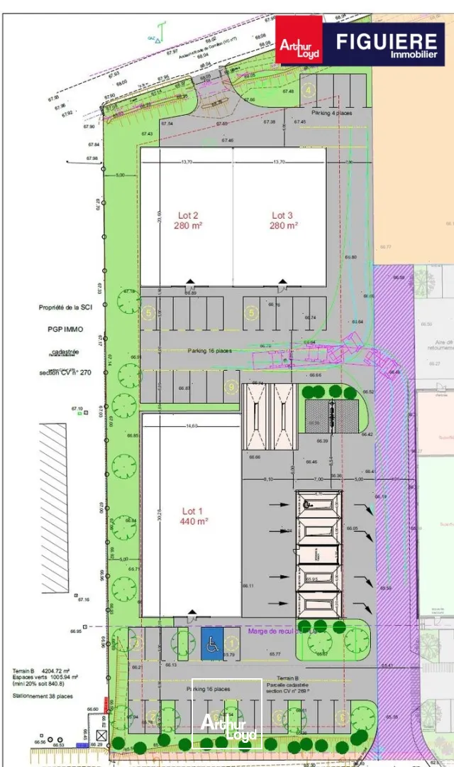 Terrain nu viabilisé de 1260m² à louer bord de départementale à Salon de Provence