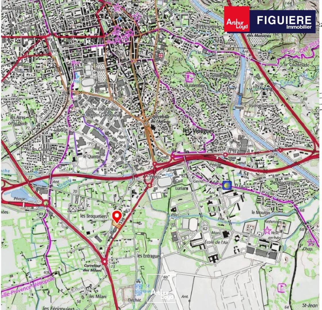 Terrain nu viabilisé de 1260m² à louer bord de départementale à Salon de Provence