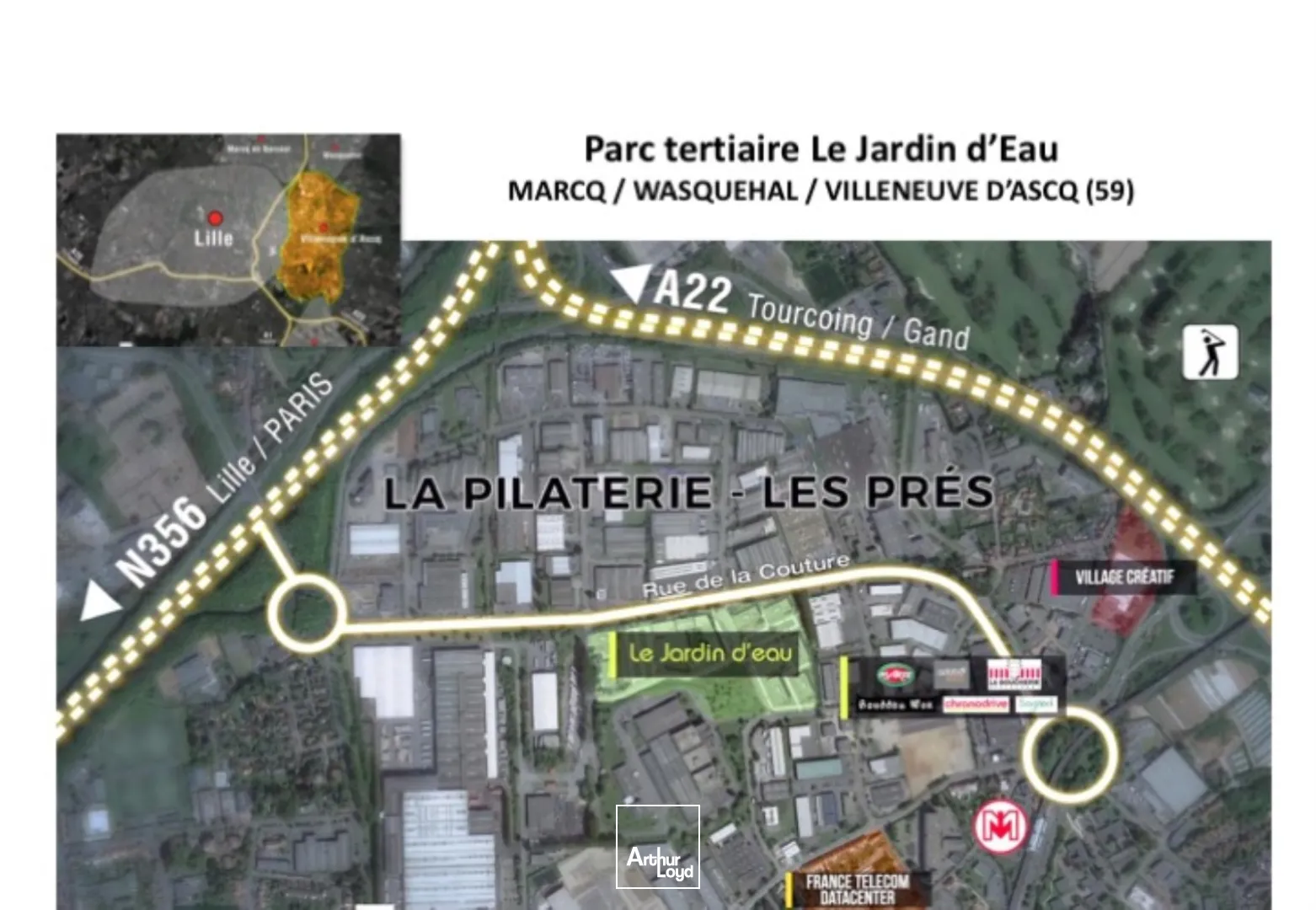 Le Jardin d'Eau- bureaux à louer Pilaterie