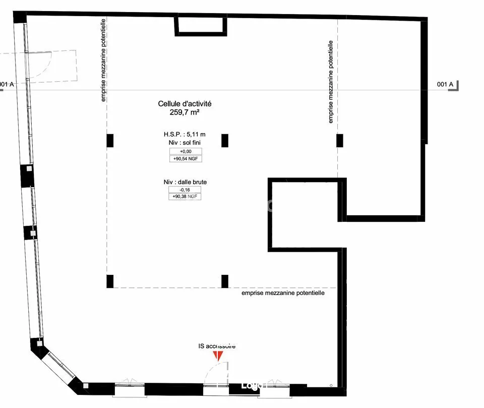 OPPORTUNITE - A VENDREAngle de rue sur un axes passant de Reims - Local commercial de 259,70m2 Brut de Béton - Livraison 4ème semestre 2026