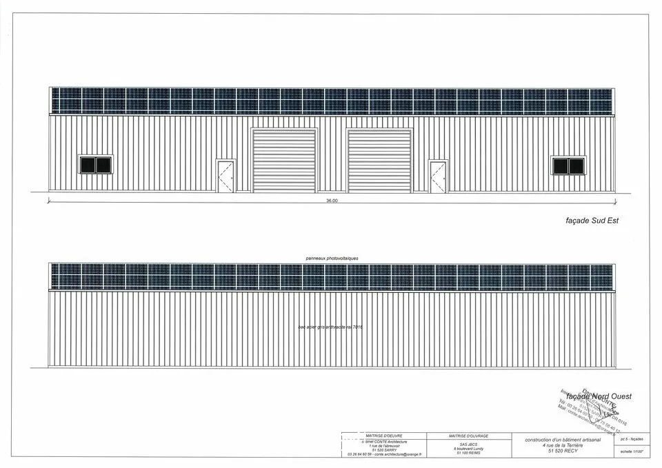 Secteur RECY (51) - à louer - Ensemble de 2 cellules d'activités avec bureaux de 268m2 chacune 
