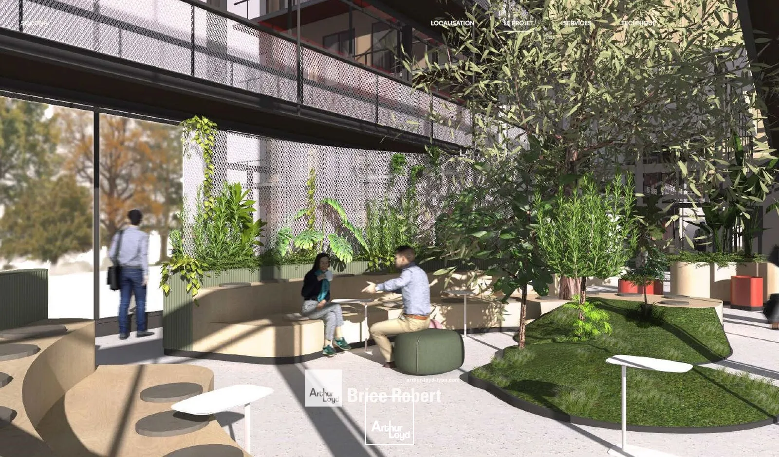 A louer - SOCONA - Bureaux avec hall arborés - Lyon 9ème Vaise 