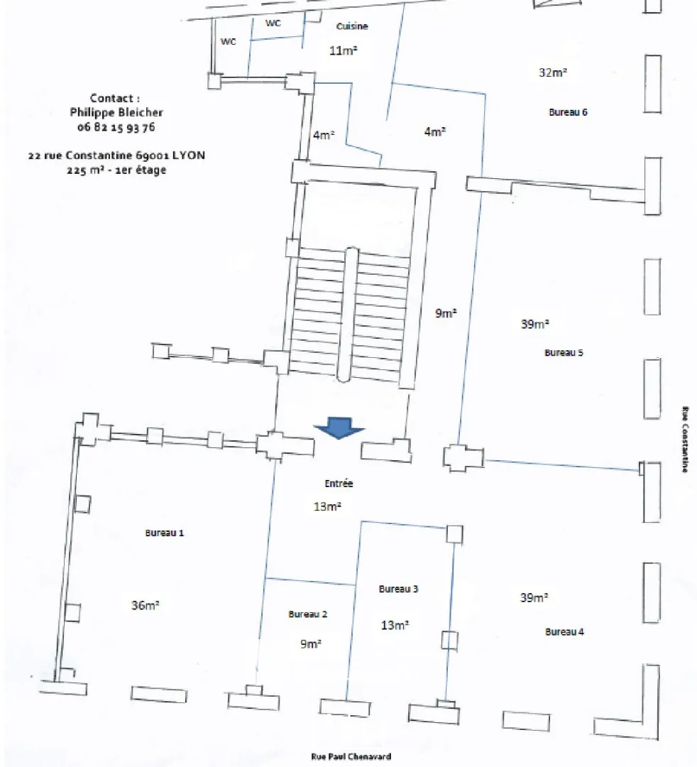 A louer - Bureaux lumineux en Presqu'Île - Lyon 1er