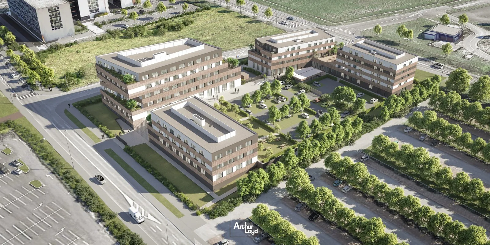 Bureaux neufs à vendre ou à louer - Parc Eurasanté Lille - Cadre d'exception & accessibilité optimale