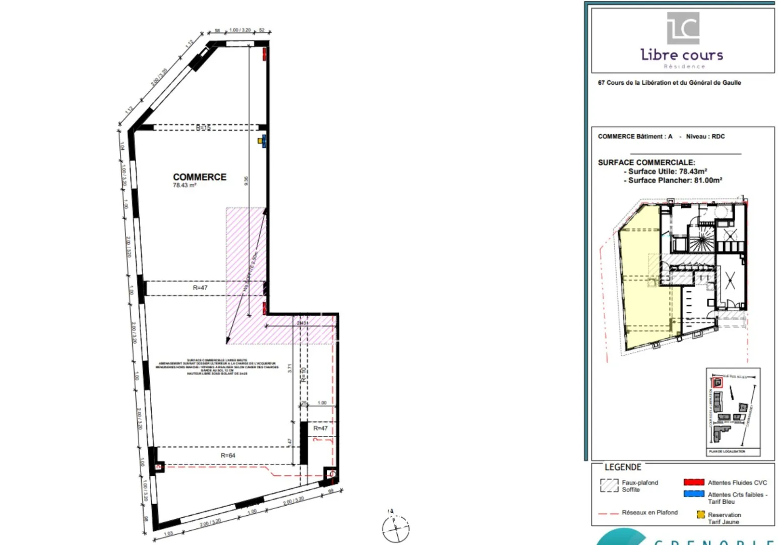 Locaux commerciaux - Location - GRENOBLE - 38100 - 76-300 - 7587448