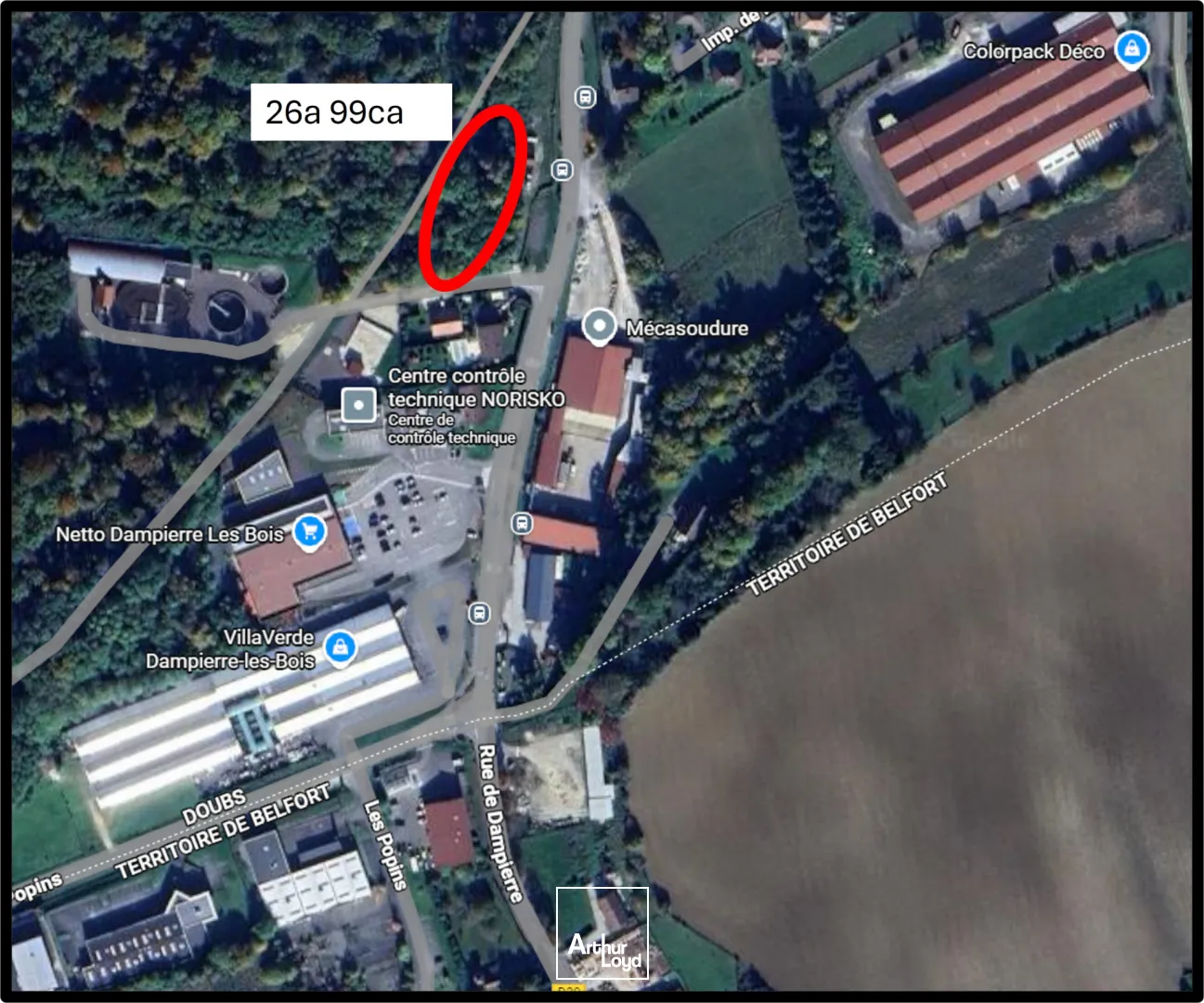 Vends terrain constructible à Dampierre-Les-Bois