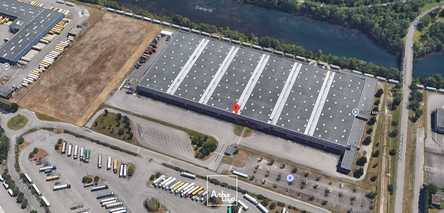 Vue aérienne de la plateforme logistique de Strasbourg, une commercialisation Arthur Loyd Logistique