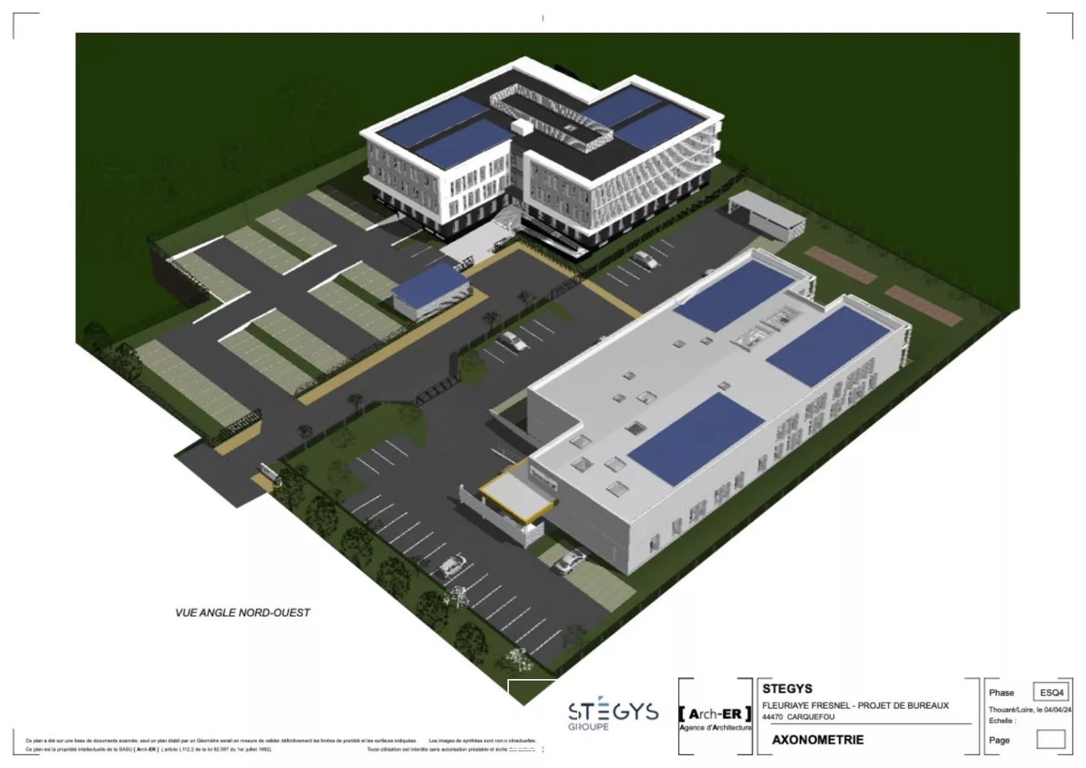 IMMEUBLE DE BUREAUX NEUF À VENDRE OU À LOUER-ZAC DE LA FLEURIAYE-CARQUEFOU