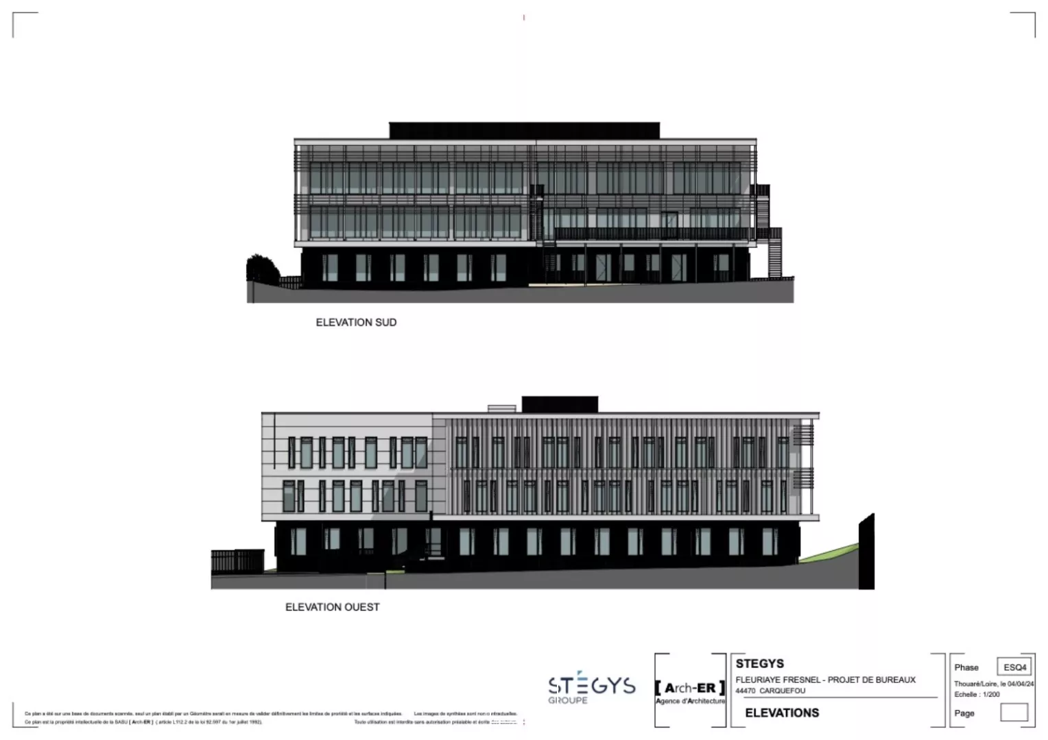 IMMEUBLE DE BUREAUX NEUF À VENDRE OU À LOUER-ZAC DE LA FLEURIAYE-CARQUEFOU