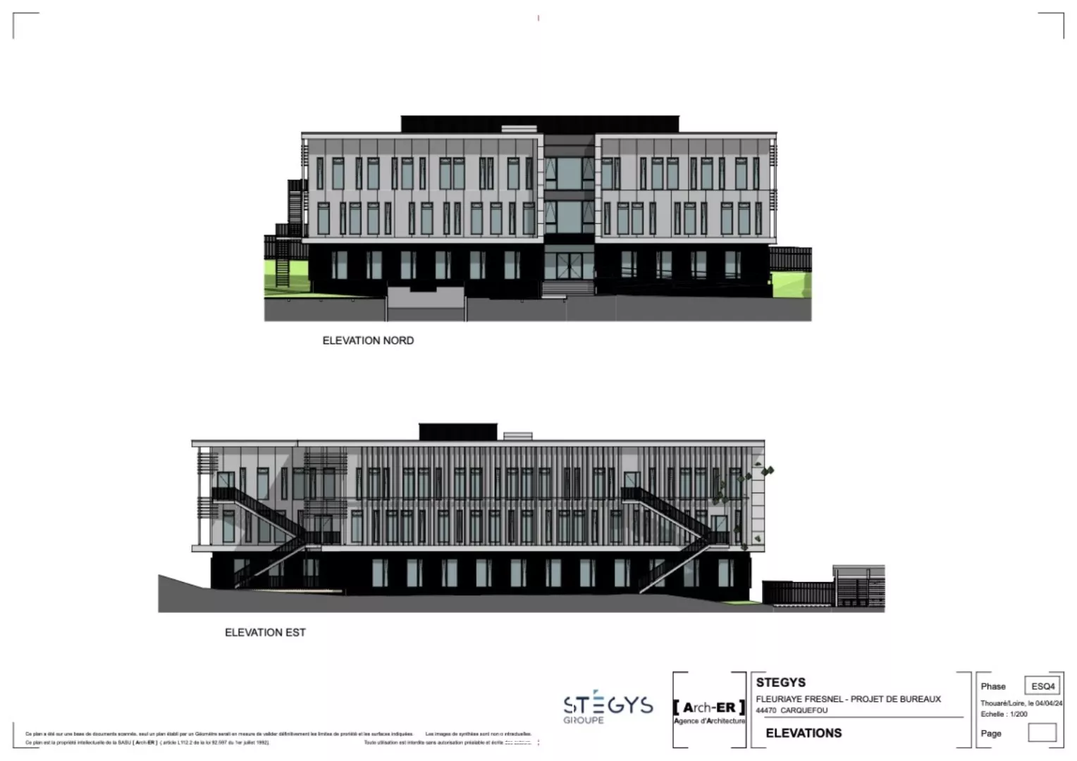 IMMEUBLE DE BUREAUX NEUF À VENDRE OU À LOUER-ZAC DE LA FLEURIAYE-CARQUEFOU