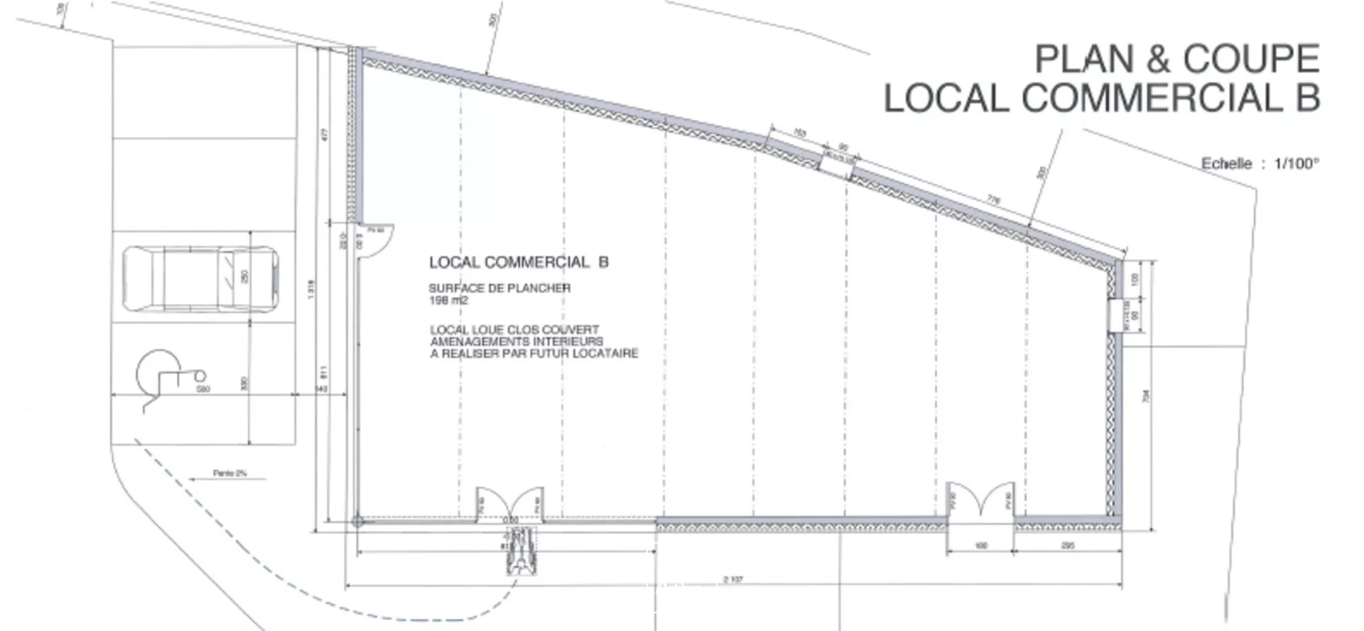 Excellente visibilité - Boulevard extérieur LIMOGES 198m² A LOUER