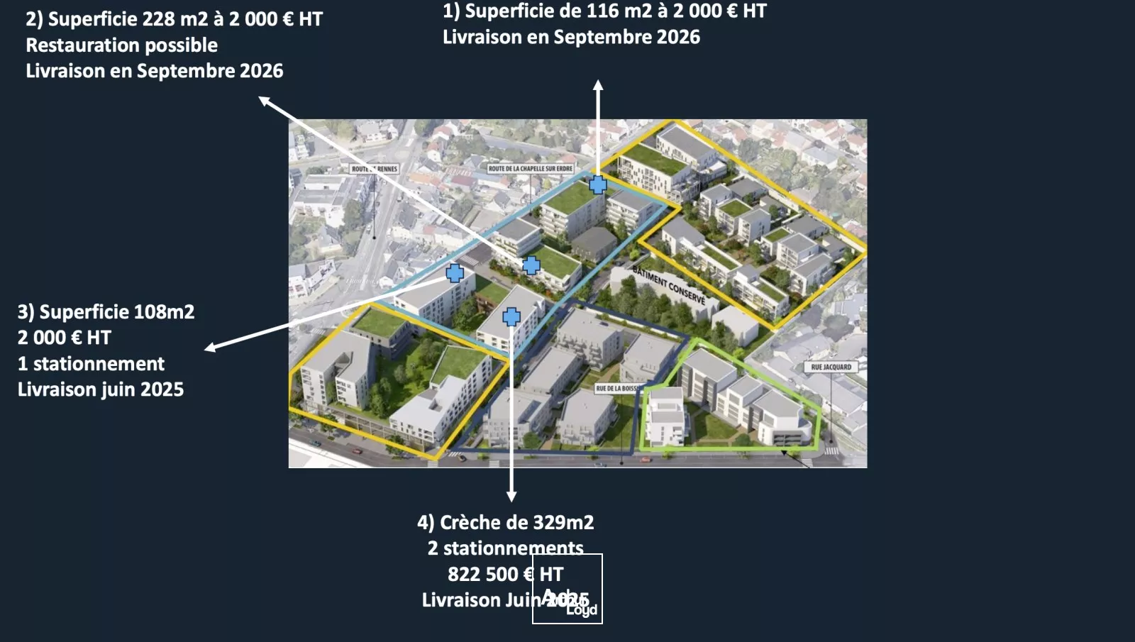 Belles cellules commerciales disponibles à la vente sur l'axe de la route de la chapelle.
