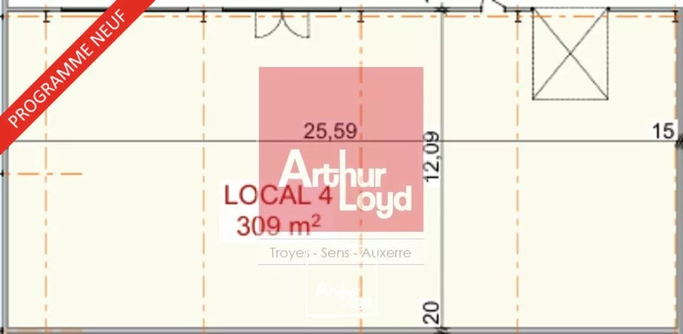 Proche SENS - Programme neuf, cellules d'activités de 309m2 à louer 