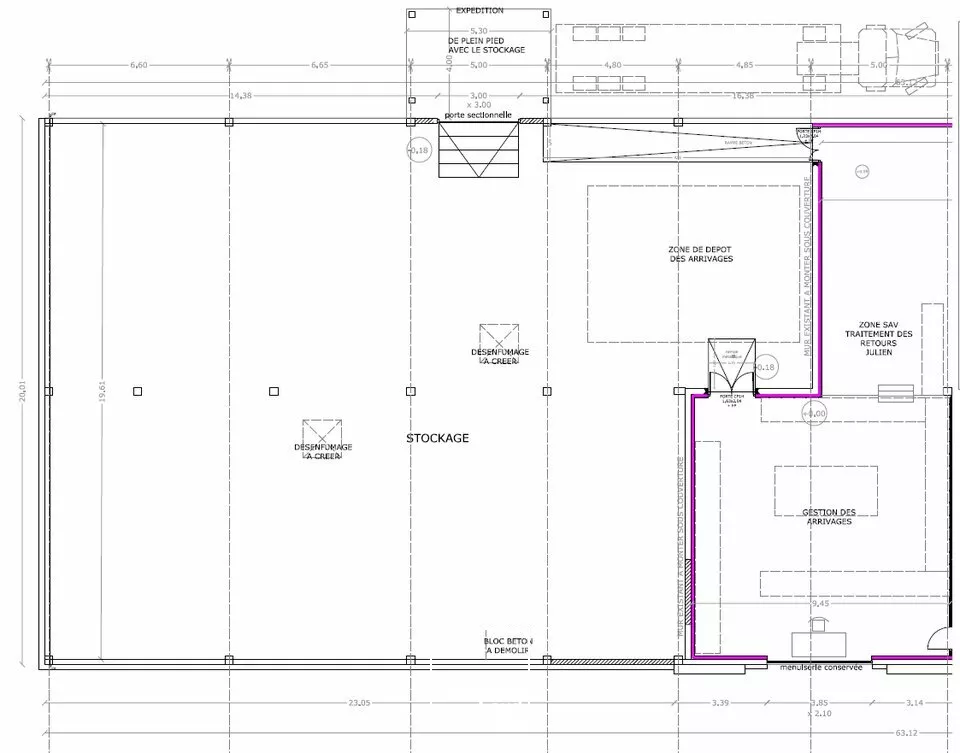 A LOUER LOCAL D'ACTIVITE ET BUREAUX IDEAL E-COMMERCE 542 M²