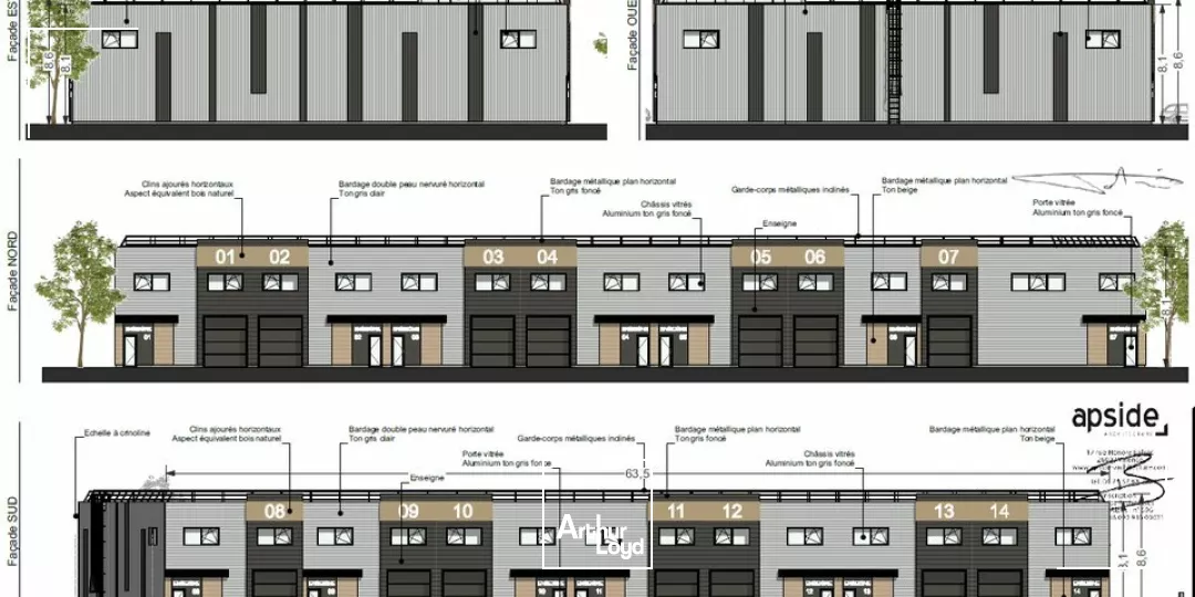 A VENDRE LOTS CELLULE 200m² PROGRAMME NEUF ZONE INDUSTRIELLE SUR CHATELLERAULT (86)