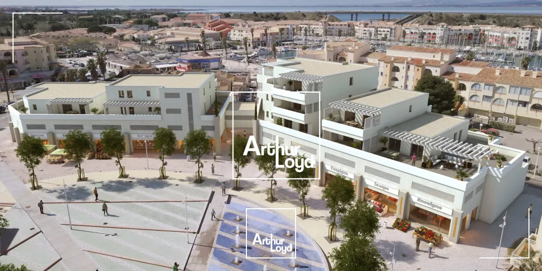 Locaux commerciaux neufs à vendre - Centre-ville de Port-Leucate, proximité immédiate du port et des parkings publics