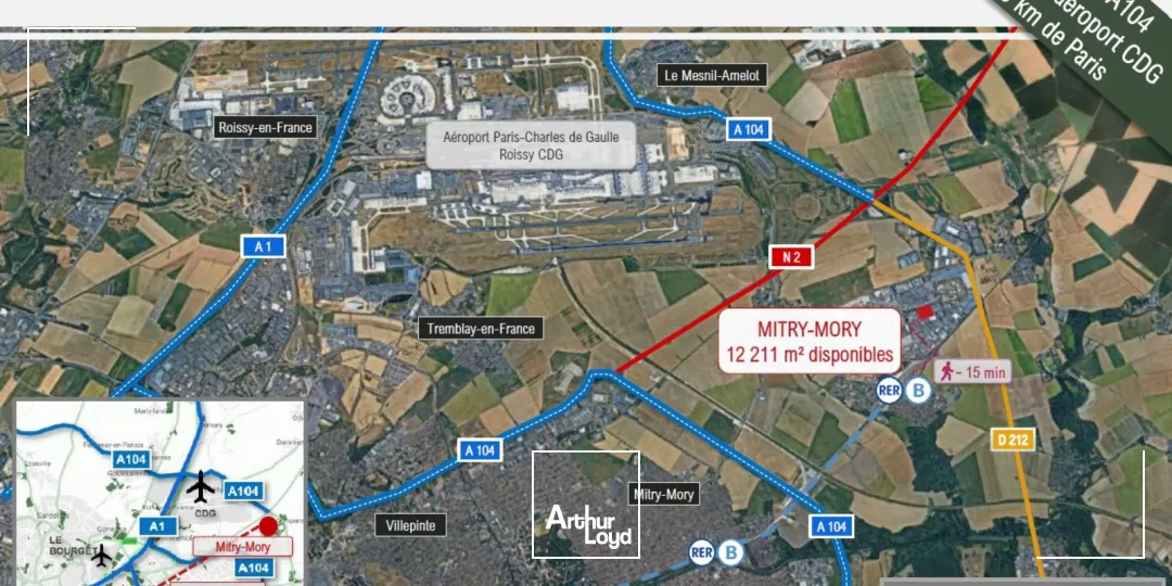 Parc d'activité durable certifié BREEAM - 12208 m² divisibles à louer à Mitry-Mory, accès A1/A104, proximité Roissy CdG