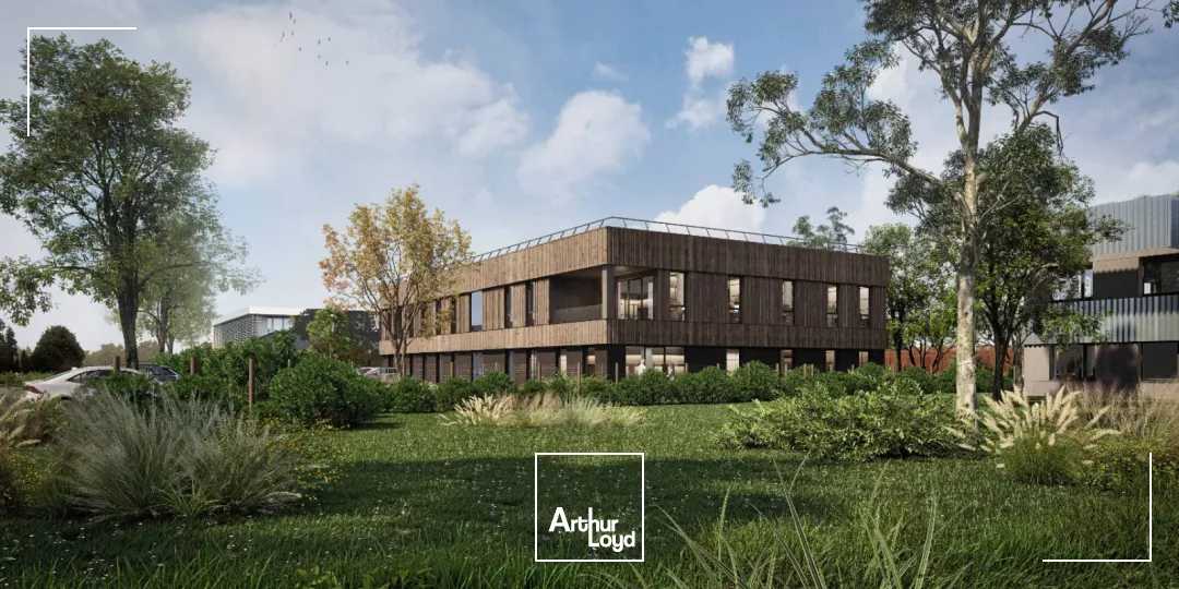 Bureaux neufs à vendre à Lesquin - Immeuble indépendant labellisé Passif avec parkings et terrasses