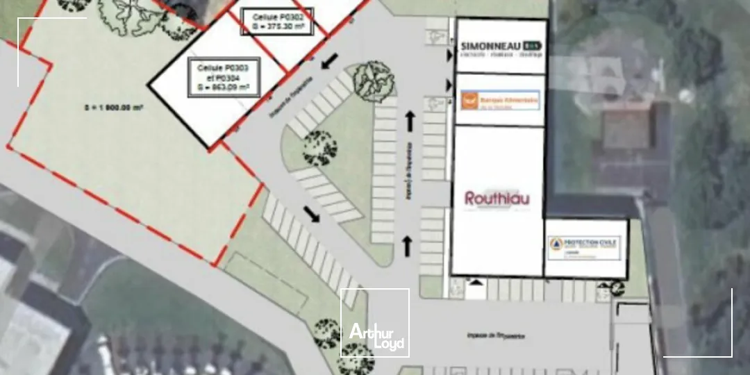 LOCAL D'ACTIVITÉ À LOUER  MONTAIGU (85)  663 M² DONT 184 M² EN MEZZANINE + TERRAIN DE 1 800 M²  CELLULES 303 ET 304