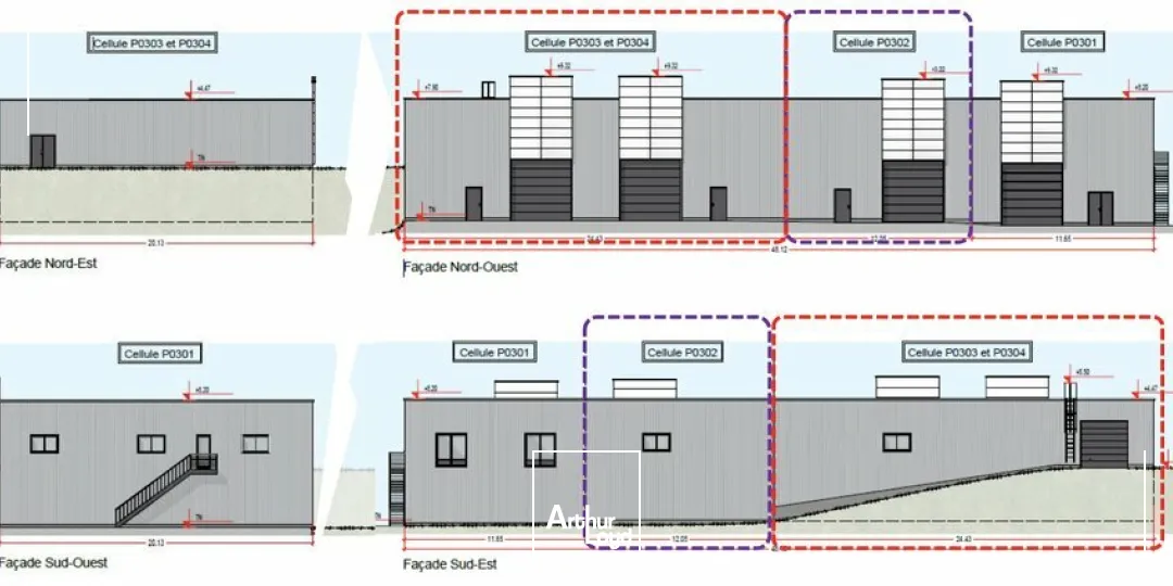 LOCAL D'ACTIVITÉ À LOUER  MONTAIGU (85)  663 M² DONT 184 M² EN MEZZANINE + TERRAIN DE 1 800 M²  CELLULES 303 ET 304