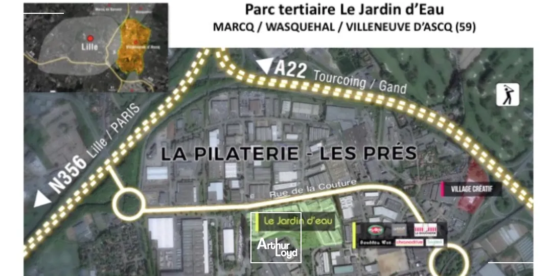 Le Jardin d'Eau- bureaux à louer Pilaterie
