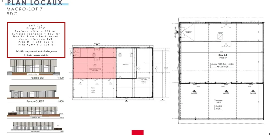 Local commercial à usage de RESTAURANT - A VENDRE - 179 m²