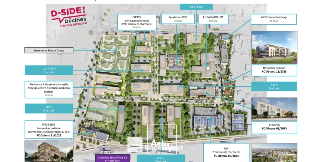 Locaux d'activités neufs à louer ou à vendre sur Décines Charpieu