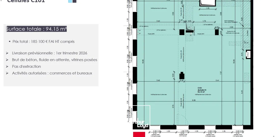 Bureaux - Vente - FLEURY SUR ORNE - 14123 - 94.15-94.15 - 7807351