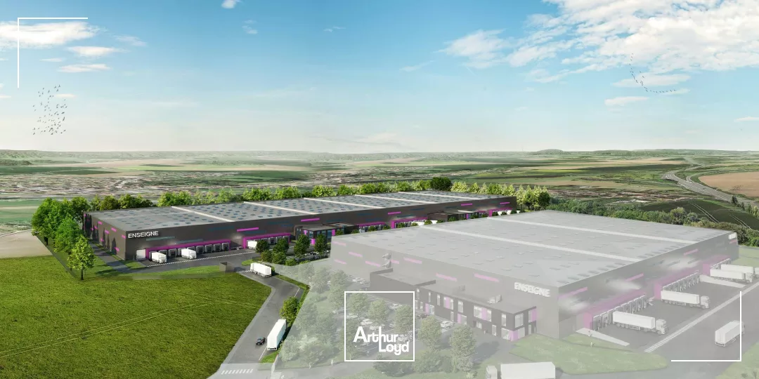 Entrepôt logistique à construire en façade autoroutière