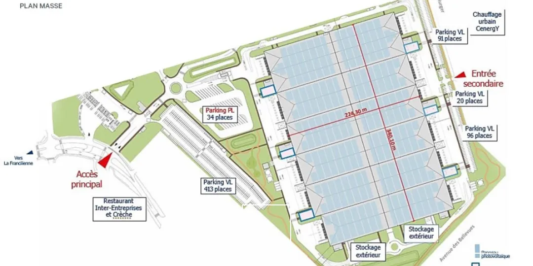 Sur Eragny, construction d'une plateforme logistique XXL