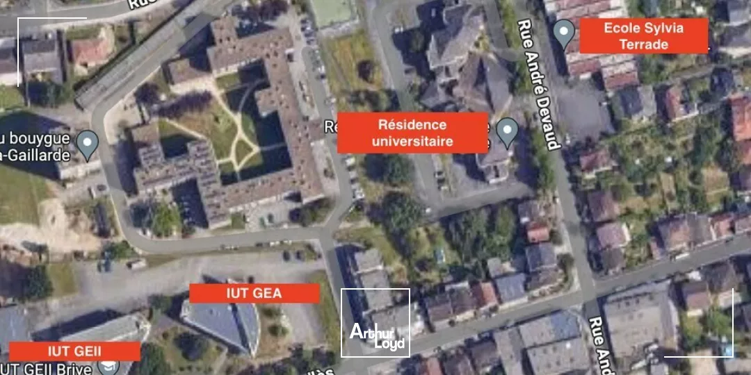 terrain constructible - quartier IUT, lycées, proche centre-ville - brive - idéal promoteur / promotion pour étudiants 