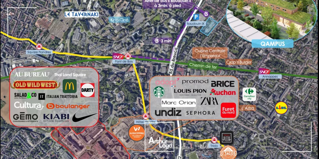 QAMPUS - Villeneuve d'Ascq - Bureaux à Louer Avec parkings - Accessibilité Remarquable