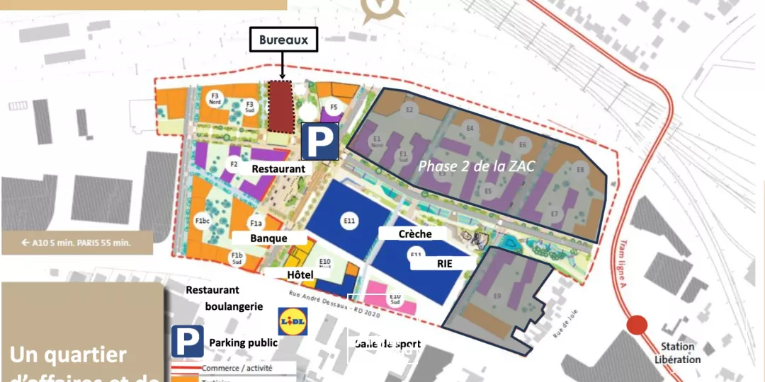 Programme neuf tertiaire d'environ 3 100 m2 divisibles à partir de 140 m2 - FLEURY LES AUBRAIS (INTERIVES)