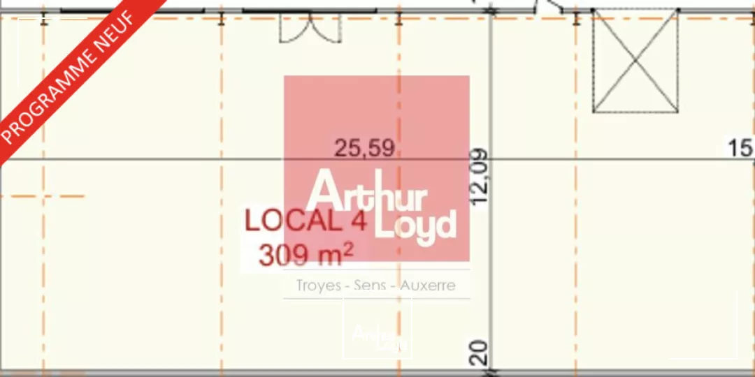 Proche SENS - Programme neuf, cellules d'activités de 309m2 à louer 