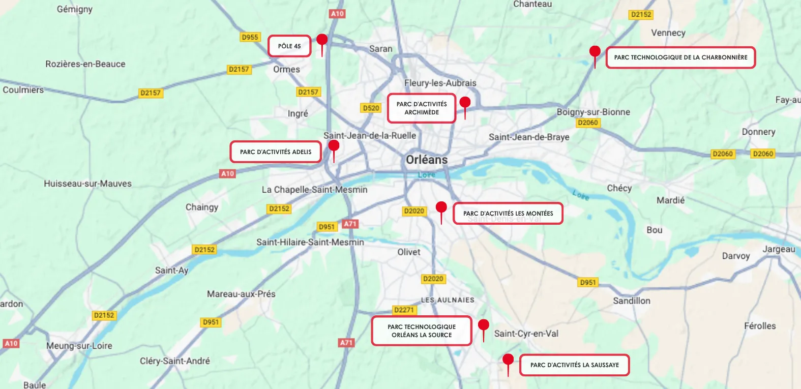 Orléans Métropole et ses zone d'activités