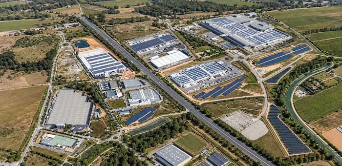 Vue aérienne de l’Actiparc Mitra près de Nîmes