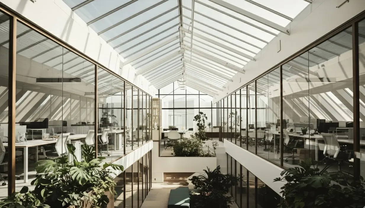 photo de bureaux baignés de lumière