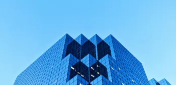 Photo immeuble bureaux ciel bleu contreplongée
