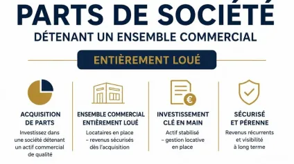 CESSION DE PARTS SOCIALES ENSEMBLE COMMERCIAL LOUÉ À 100% - Offre immobilière - Arthur Loyd