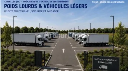 A louer, parking voirie lourde 4 250m2, Linselles. - Offre immobilière - Arthur Loyd