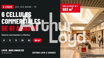 AIX-LES-BAINS (73)  Cellules commerciales de 61 m² à 583 m² en Galerie Marchande - Offre immobilière - Arthur Loyd