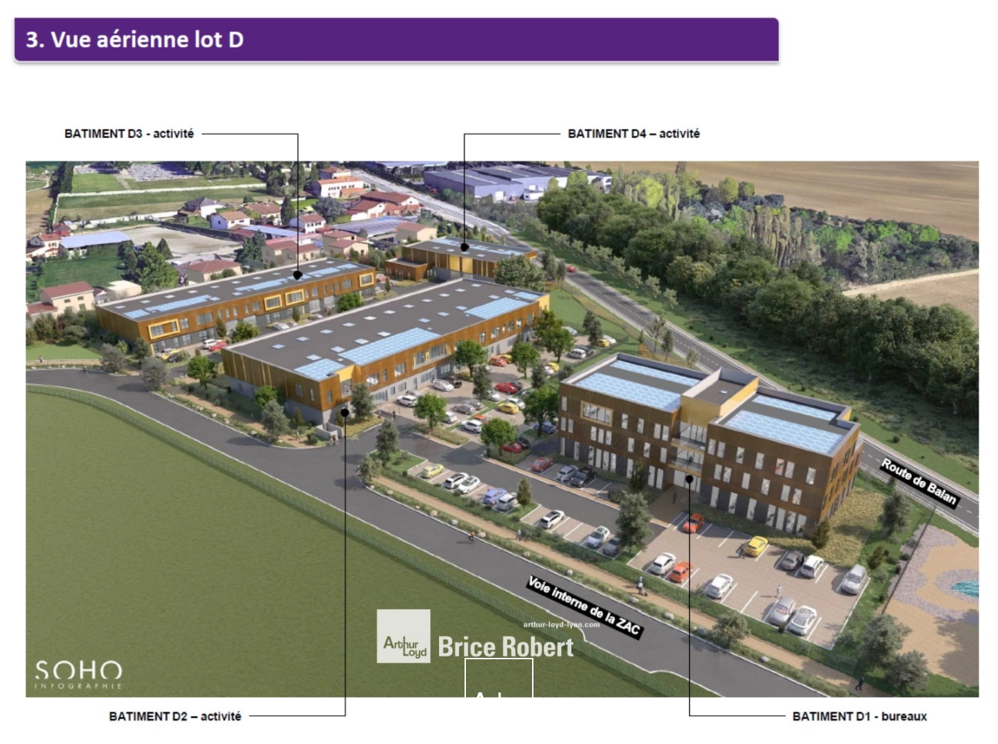 Différentes cellules dans parc neuf - disponible à la vente ou à la location - Situées à La Boisse